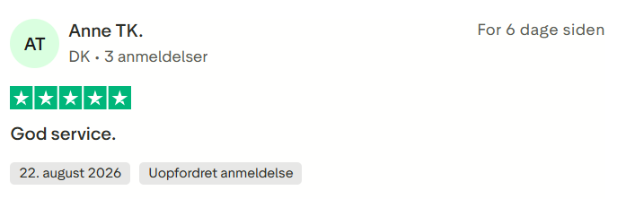 Trustpilot Anne